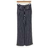 Ann Taylor Black/White/Gray Striped Wide Leg Dress Pants- Size 2