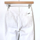 Kancan White Distressed Raw Hem Skinny Jeans- Size 25 (Inseam 29”)