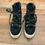 Scoop Black Fuzzy Tongue Side Zip Platform Sneakers- Size 8 (See Notes)