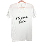 Bella+Canvas White V-Neck Blogger Babe Tee- Size S