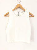 Alice & Olivia White Sheer Zip Back Crop Top- Size S