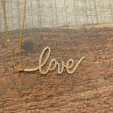 No Brand Rhinestone Love Necklace