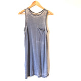 Luxe Angel Heathered Blue Tank Dress with Pocket- Size S