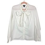 Halogen White Tie Neck Button Down- Size 1X (sold out online)