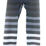 K-Deer Black & Grey Stripped High Waisted Capri Leggings- Size S (Inseam 20") (See Notes)