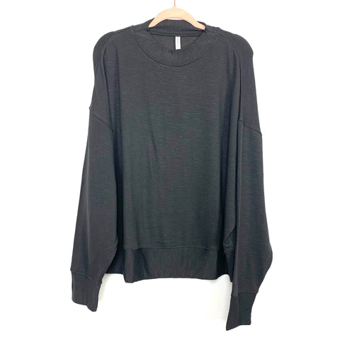Fabletics Heathered Charcoal Grey Sweatshirt- Size 1X