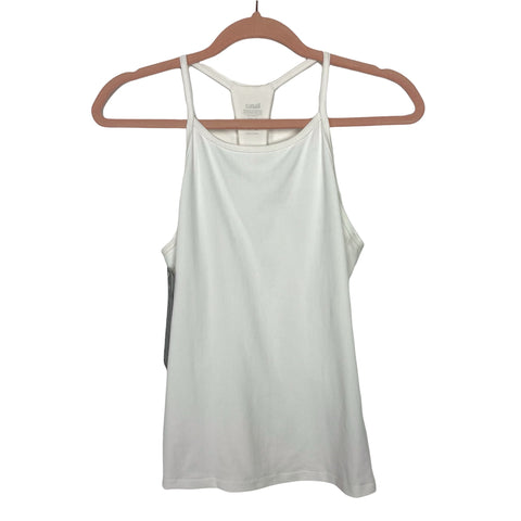 Casall White Ribbed Racerback Tank NWT- Size 6