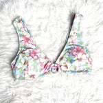 Aerie Floral Halter Open Back Floral Removable Pads Bikini Top- Size L (TOP ONLY)