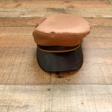 H&M Brown Faux Leather Brim Hat- Size XS/S