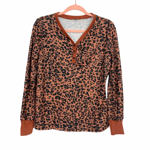 No Brand Animal Print Button Detail Top- Size S