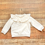 Tucker + Tate Cream Ruffle Neckline Sweatshirt- 18M