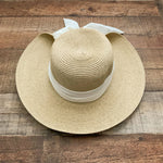 Sun N' Sand UPF 50+ Protection Straw Hat with White Chiffon