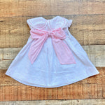 Sophie & Lucas White and Pink Swiss Dot Petal Collared Dress with Bloomers- Size 9M