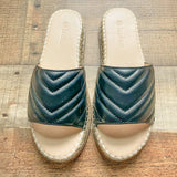 Boohoo Black Espadrille Slip On Sandals- Size 9/39 (LIKE NEW)