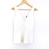 Express Peplum Ivory Blouse with Exposed Zipper on Back- Size S