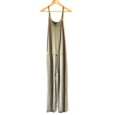 Amaryllis Green with Lace Trim Jumpsuit - Size S