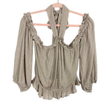 Mustard Seed Tan Swiss Dot Halter Top NWT- Size M (we have matching shorts)