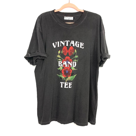 Girl Dangerous Grey "Vintage Band Tee" Graphic T-Shirt NWT- Size L
