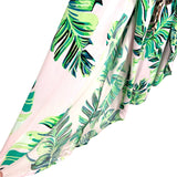 Venus Palm Leaf and Animal Print Belted Strapless Side Leg Slit Jumpsuit- Size S