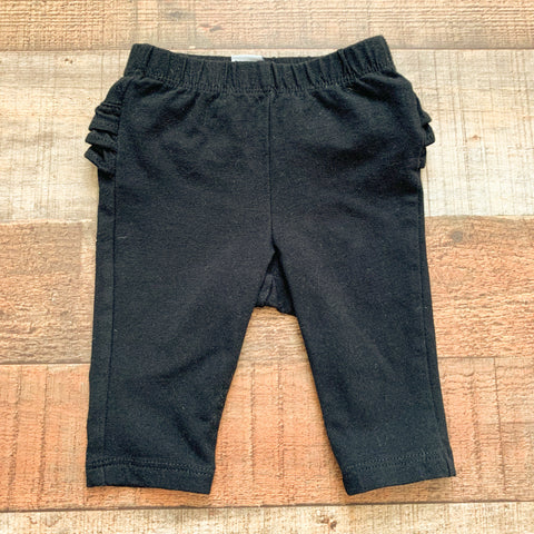 Old Navy Black Ruffle Bottom Leggings- Size 0-3M