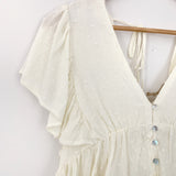 Anama Deep V Cream Button Up Top NWT- Size S