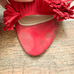 Boohoo Red Lace Up Ankle Fringe Front Heels- Size 9 (See Notes)