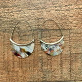 No Brand Multicolor Resin Oval Drop Earrings