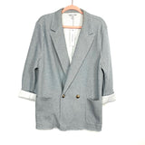 TOPSHOP Blue/Grey and White Front Button Blazer Jacket NWT- Size 12