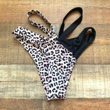 No Brand Black/Animal Print Cut Out Bikini Bottom NWOT- Size S (We have matching top)