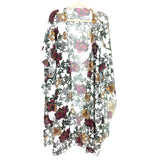 No Brand Sheer Floral Side Slit Kimono- Size ~OS (see notes)