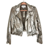 Cupcakes and Cashmere Silver Toffee Moto Jacket NWT- Size M