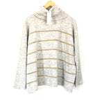 Cupcakes & Cashmere Poncho Turtleneck Sweater with Gold Stripes NWT- Size S