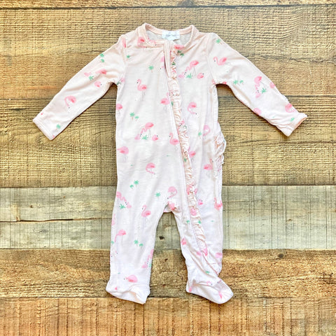 Angel Dear Pink Flamingo Print Ruffle Footie Outfit- Size 0-3M (we have matching hat)