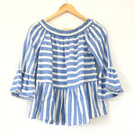 Maeve Off the Shoulder Striped Ruffle Sleeve Top- Size XS