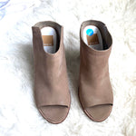 Dolce Vita Tan Leather Block Heel Peep Toe Booties- Size 8.5