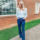 LOFT Light Blue Square Neck Sweater- Size S