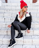 Scoop Black Fuzzy Tongue Side Zip Platform Sneakers- Size 8 (See Notes)