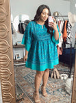 R. Vivimos Turquoise Tunic Dress NWT- Size XL 16/18