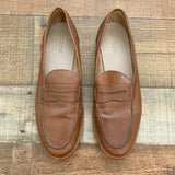 J Crew Cognac Loafers- Size 10