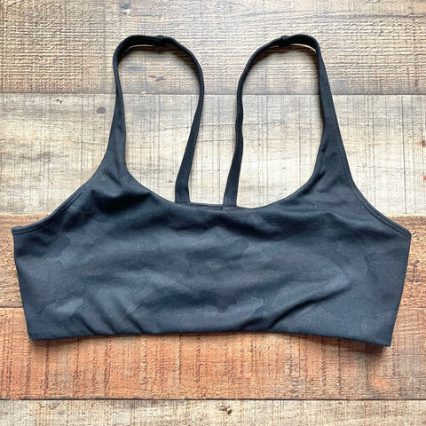 Vuori Black Camo Strappy Back Sports Bra- Size S