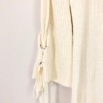 BP Cream Ribbed Sweater Bell Tie Sleeve Dress- Size XXS