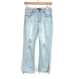 Design Lab Light Wash Distressed Raw Hem Jeans- Size 26 (Inseam 24")