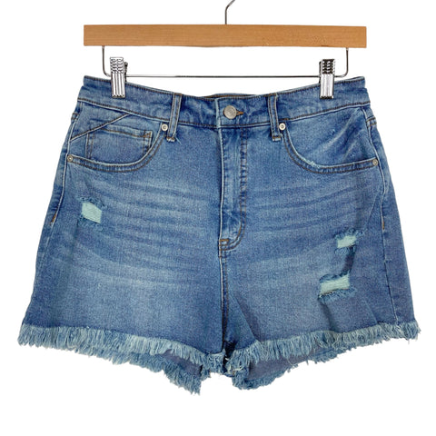 Scoop Medium Wash Distressed Raw Hem Jean Shorts- Size 6