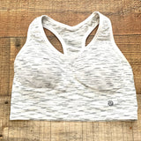 Bally Total Fitness White and Grey Heathered Padded Sports Bra- Size ~M (see notes)