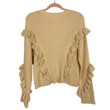 Tularosa Cream Sparkle Ruffle Sweater- Size M