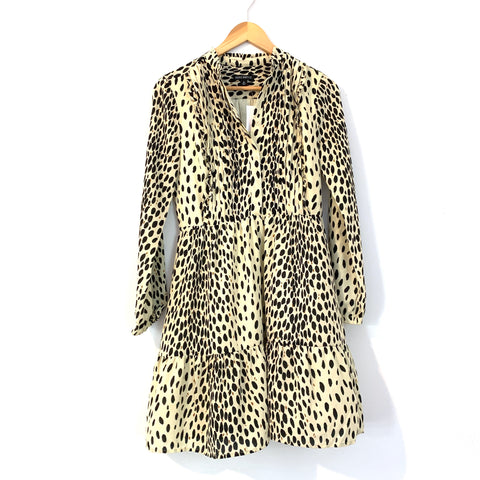J Crew Mercantile Leopard Mock Neck Pleated Dress NWT- Size 0