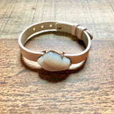 Pretty in Pink Strap Bracelet with White Glittery Stone