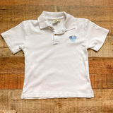 Luigi Kids White Embroidered Mickey Mouse Ears Collared Shirt- Size 4