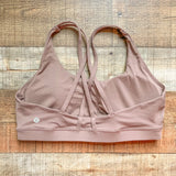 Lululemon Mocha Padded Cris-Crossed Strappy Back Sports Bra- Size 12