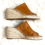 Sole Society Caleena Espadrille Wedge Brown Leather - Size 7